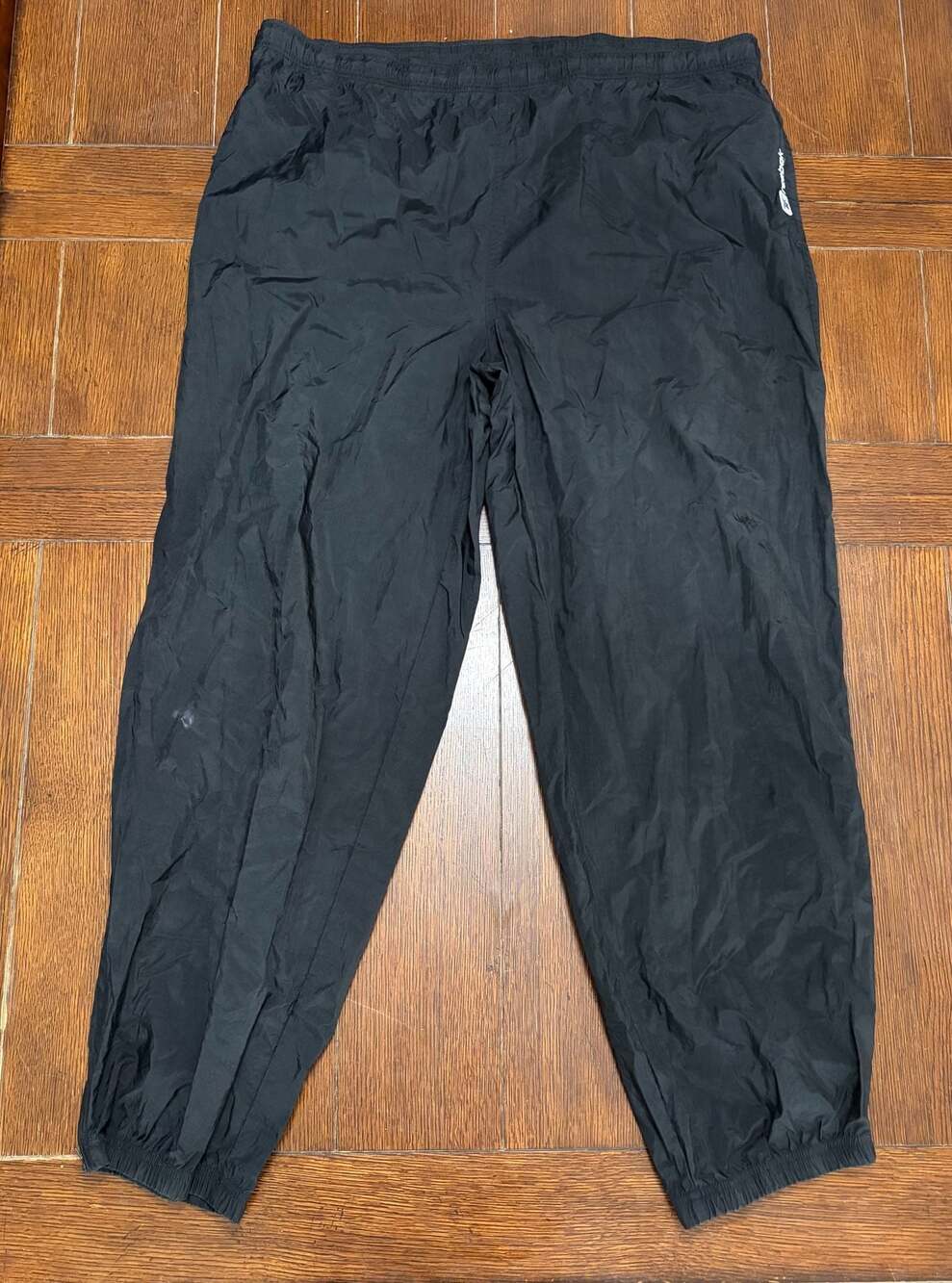 Vintage Reebok Black Nylon Track Pants Zip Ankles Y2K Size XL